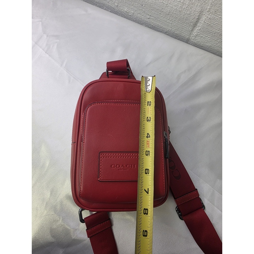 Coach Racer Red Sling Pack Backpack Small - Picture 4 of 6
